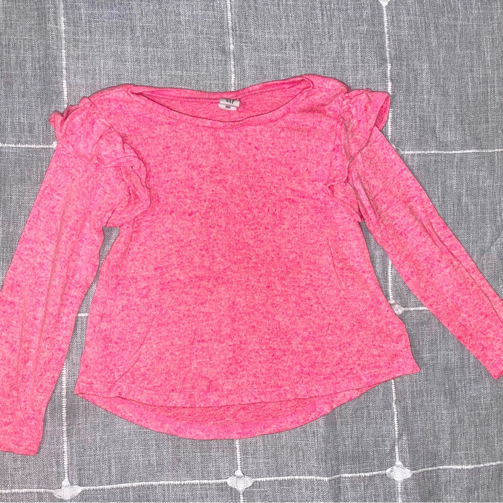 Neon pink flutter sweater